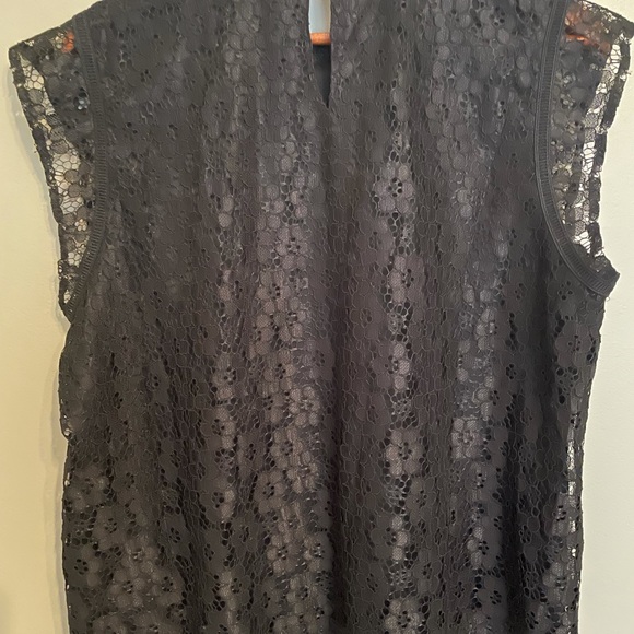 NWT Nanette Lepore XL lacey lined black sleeveless tank top - Picture 6 of 7